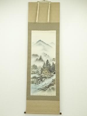 雪堂筆　四神相応図　肉筆絹本掛軸